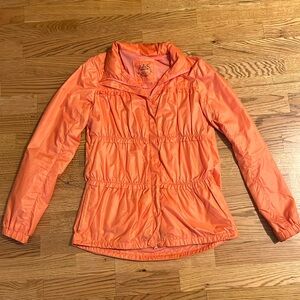 PRANA orange shiny wind breaker, women’s small